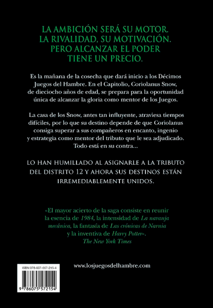 BALADA DE PAJAROS CANTORES Y SERPIENTES - Los juegos del Hambre